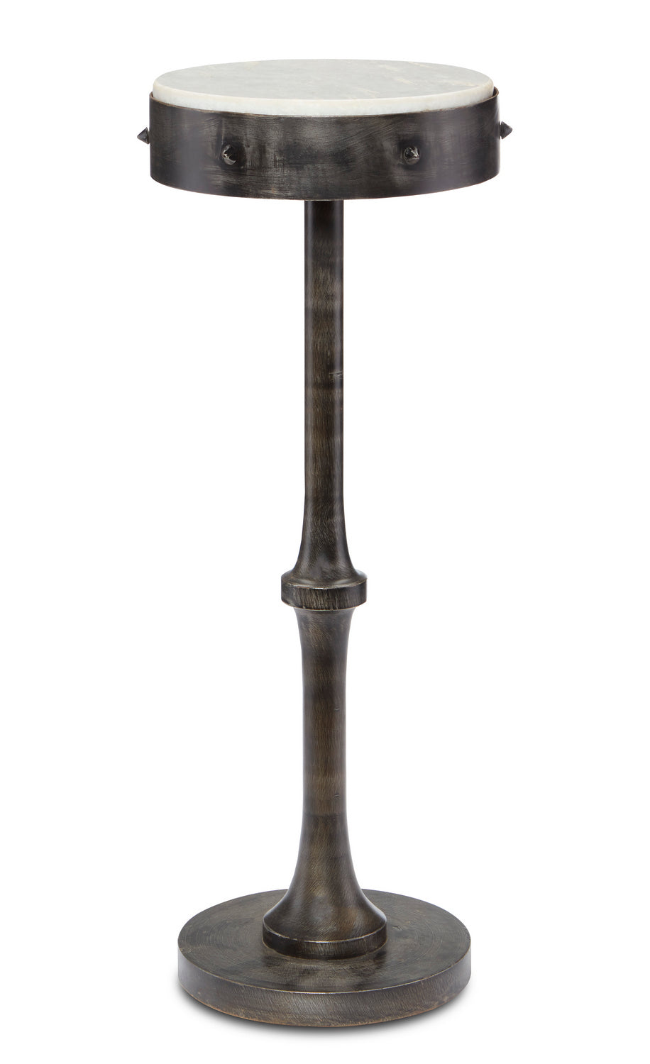 Currey and Company Drinks Table in Antique Black/White finish