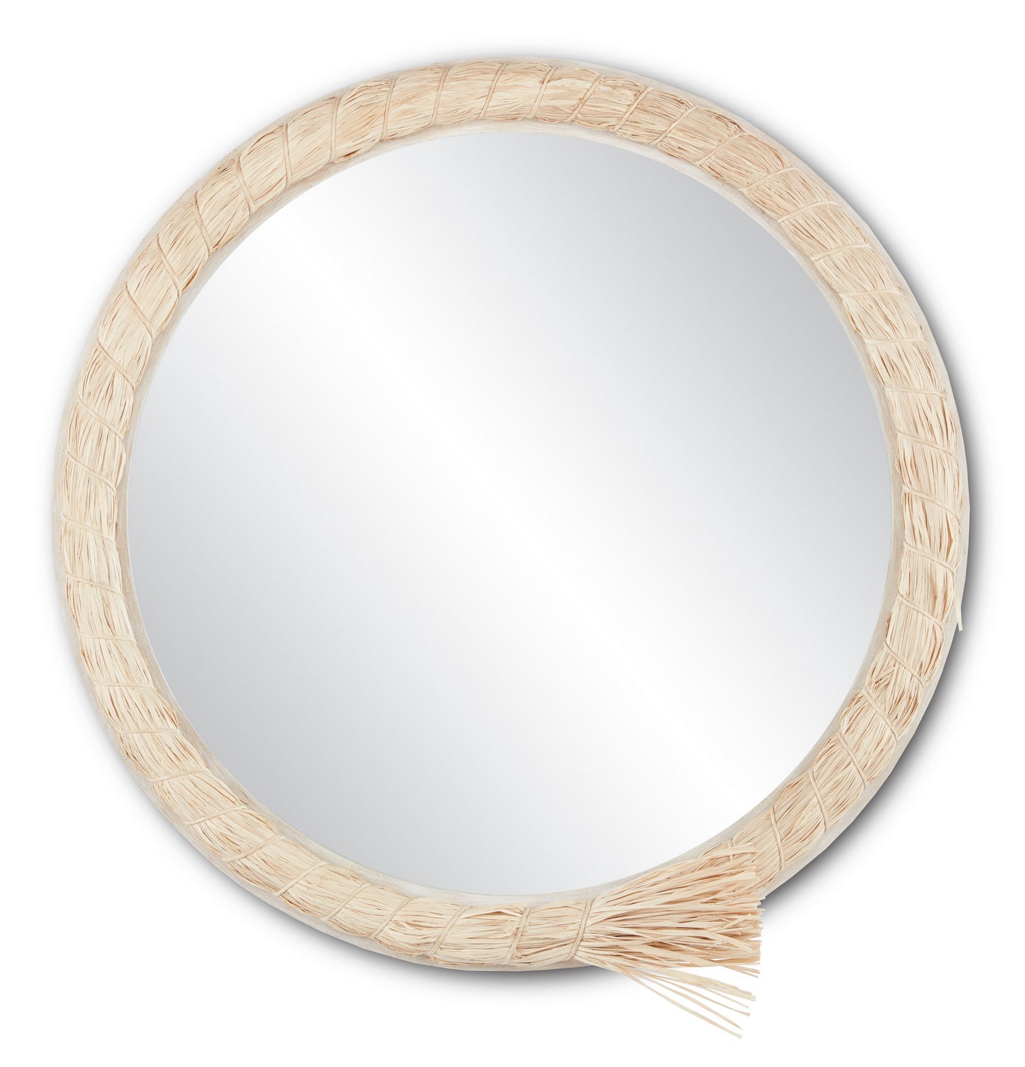 Currey and Company Mirror from the Jamie Beckwith collection in Natural Raffia/Mirror finish