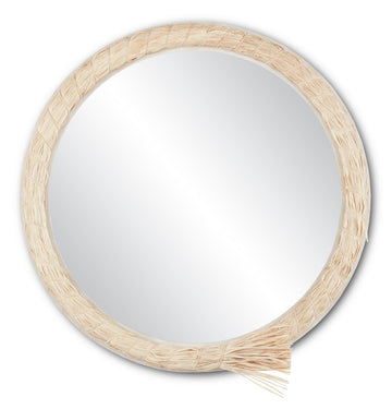 Currey and Company Mirror from the Jamie Beckwith collection in Natural Raffia/Mirror finish