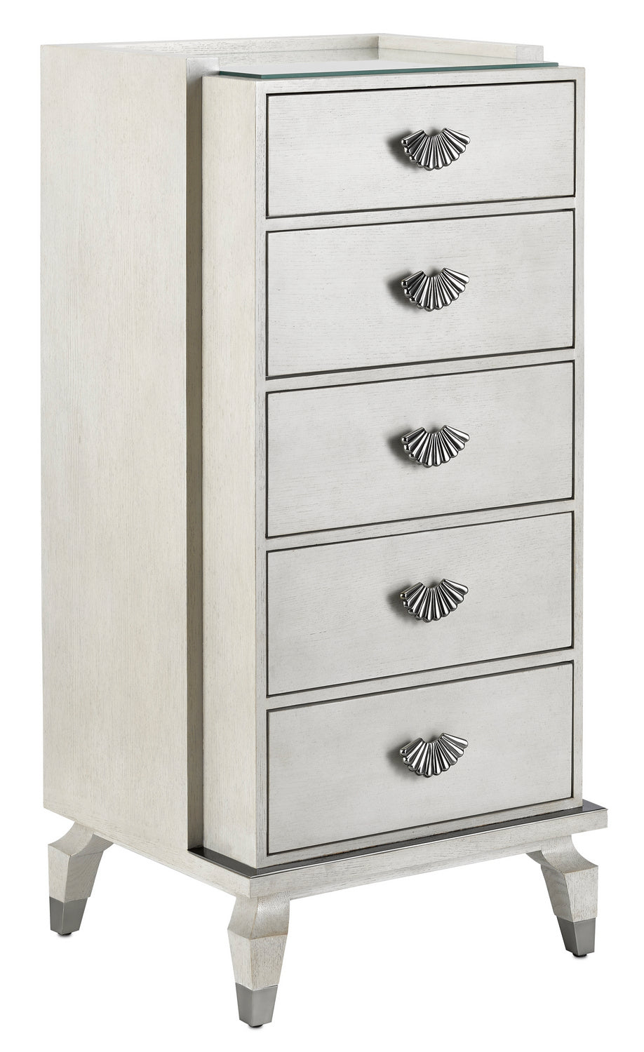 Currey and Company Chest from the Serena collection in Gray Salt/Pewter finish