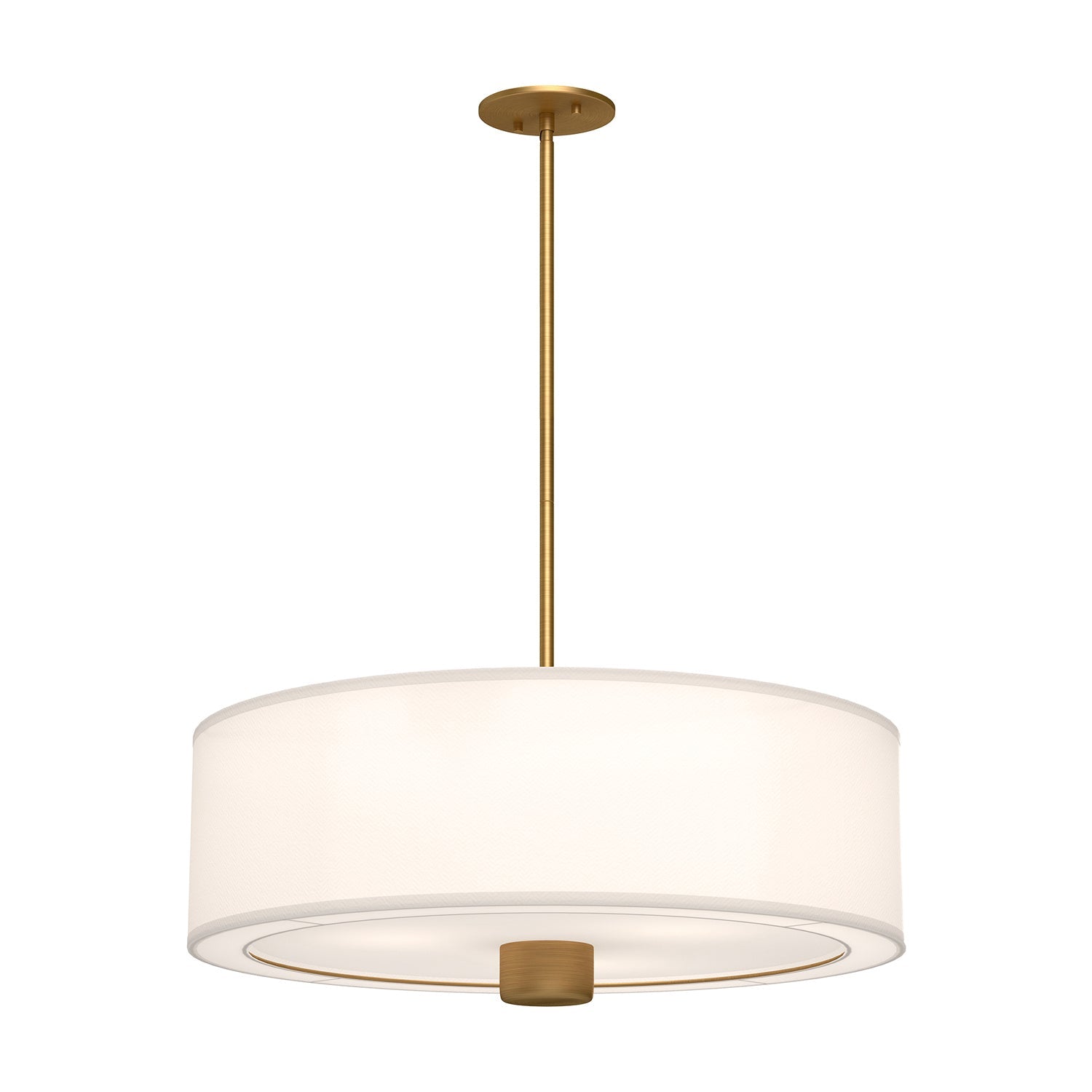 Alora Three Light Pendant from the Theo collection in Aged Gold/White Linen finish