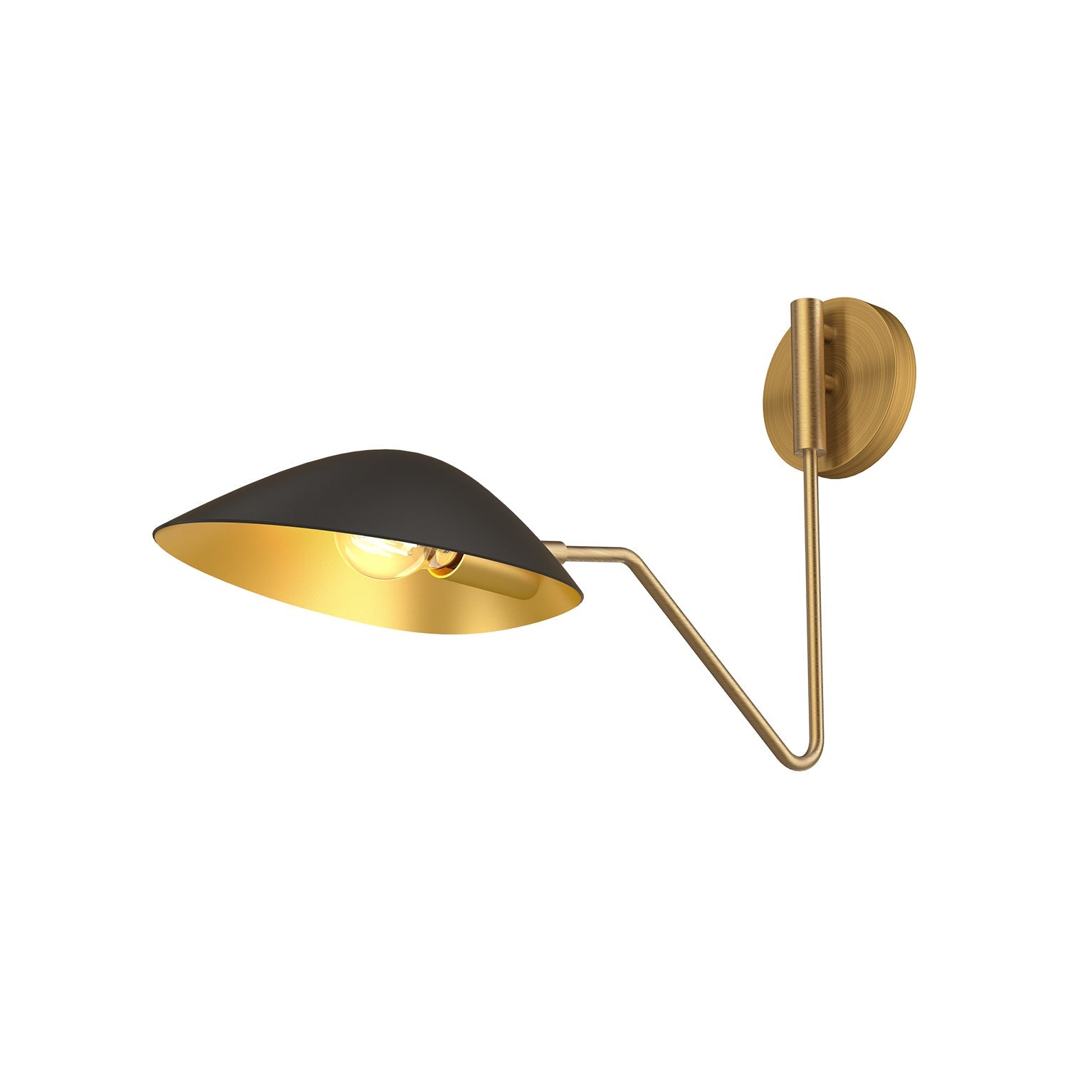 Alora One Light Vanity from the Oscar collection in Aged Gold/Matte Black finish