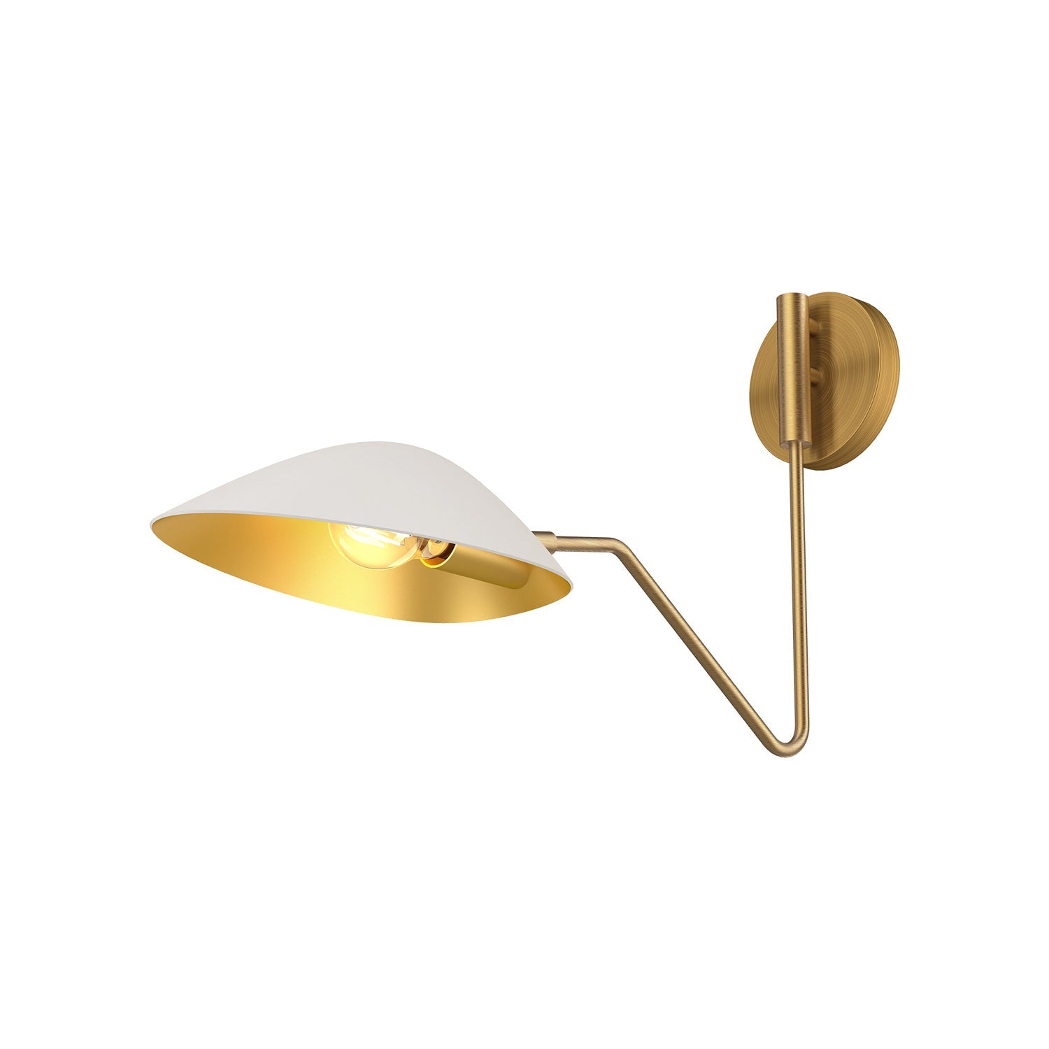 Alora One Light Vanity from the Oscar collection in Aged Gold/White finish