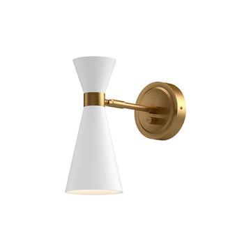 Alora One Light Vanity from the Blake collection in Aged Gold/White finish
