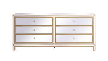 Elegant Lighting Chest from the Reflexion collection in Gold finish