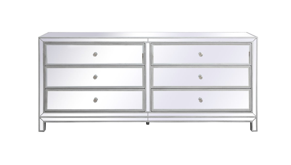 Elegant Lighting Chest from the Reflexion collection in Antique Silver finish