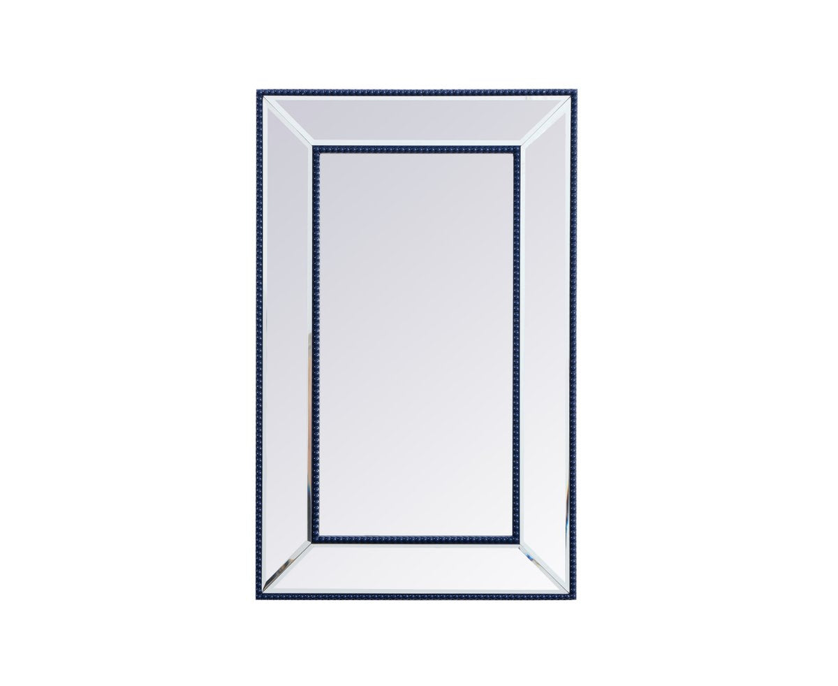 Elegant Lighting Mirror from the Iris collection in Blue finish