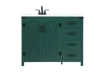 Elegant Lighting Single Bathroom Vanity from the Grant collection in Green finish