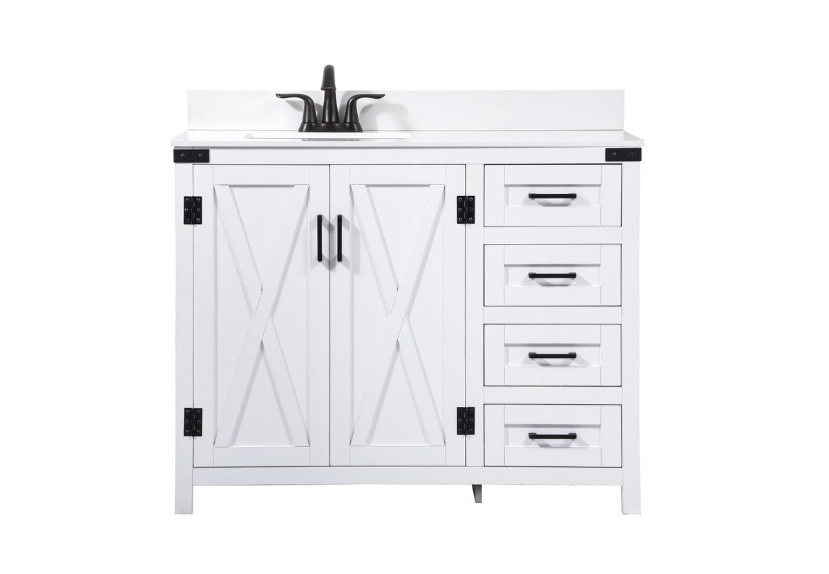 Elegant Lighting Single Bathroom Vanity from the Grant collection in White finish