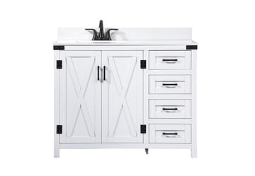 Elegant Lighting Single Bathroom Vanity from the Grant collection in White finish