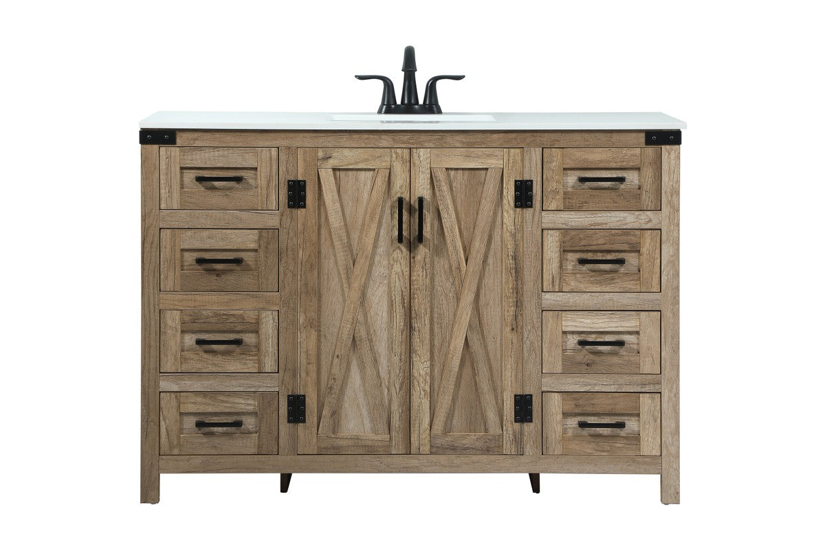 Elegant Lighting Single Bathroom Vanity from the Grant collection in Natural Oak finish
