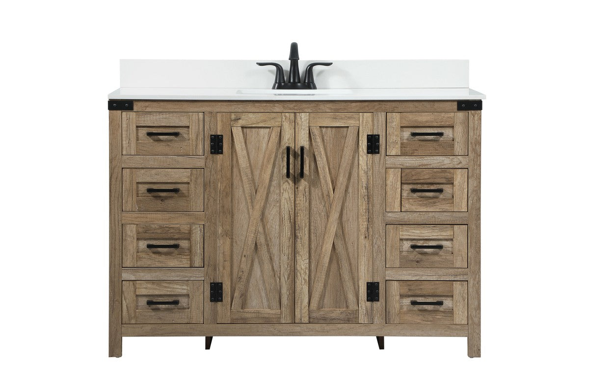 Elegant Lighting Single Bathroom Vanity from the Grant collection in Natural Oak finish