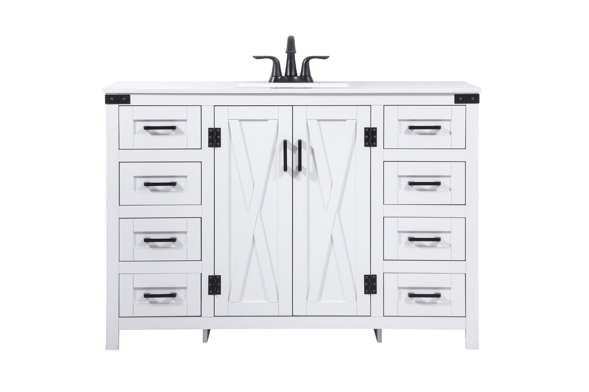 Elegant Lighting Single Bathroom Vanity from the Grant collection in White finish