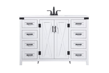 Elegant Lighting Single Bathroom Vanity from the Grant collection in White finish