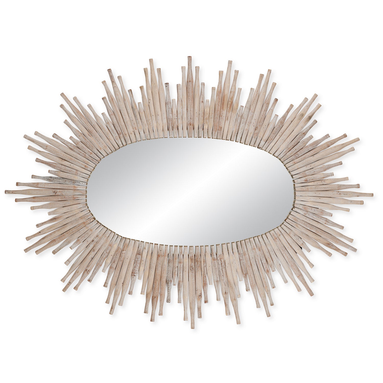 Currey and Company Mirror from the Chadee collection in Whitewash finish