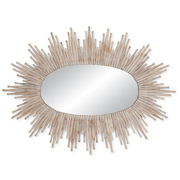 Currey and Company Mirror from the Chadee collection in Whitewash finish
