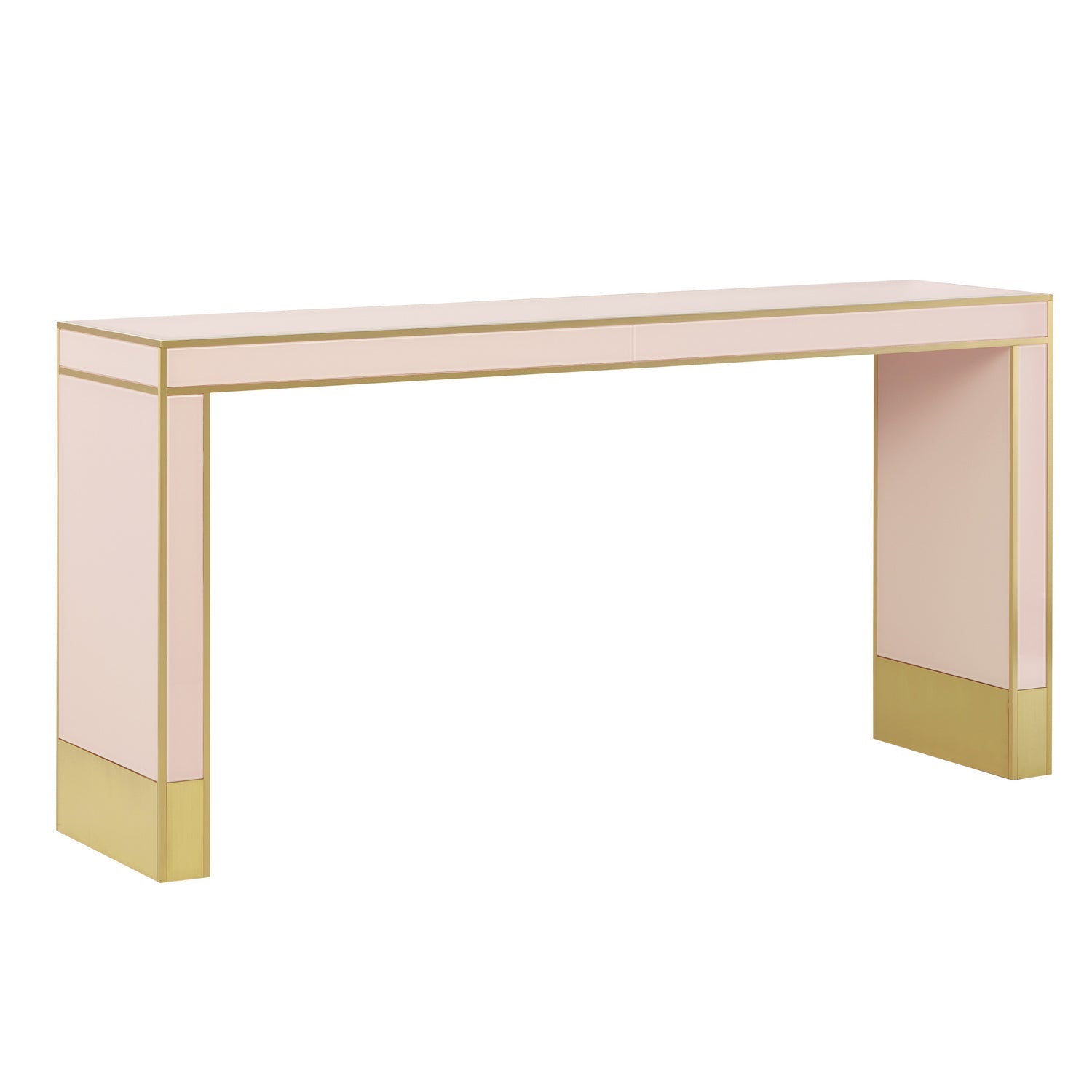 Currey and Company Console Table from the Arden collection in Silver Peony/Satin Brass finish