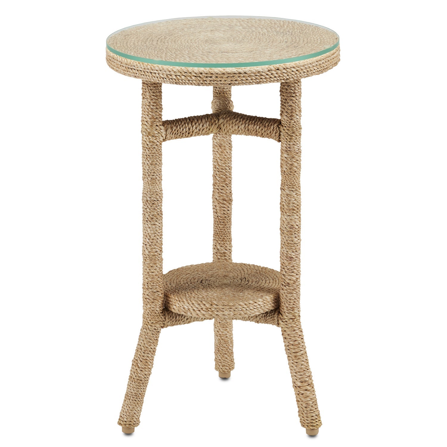 Currey and Company Drinks Table from the Limay Collection collection in Natural Rope finish