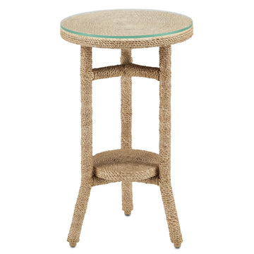 Currey and Company Drinks Table from the Limay Collection collection in Natural Rope finish