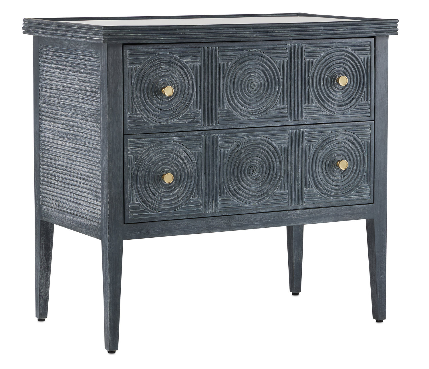 Currey and Company Chest from the Santos Collection collection in Vintage Navy finish