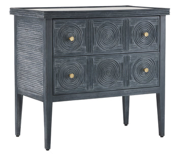 Currey and Company Chest from the Santos Collection collection in Vintage Navy finish