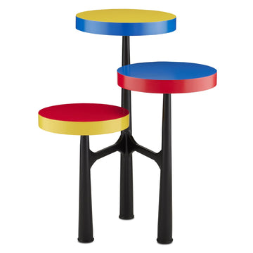 Currey and Company Accent Table from the Mister M collection in Red/Blue/Yellow finish