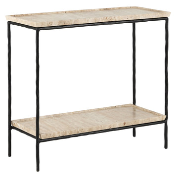 Currey and Company Side Table from the Boyles Collection collection in Natural/Black finish