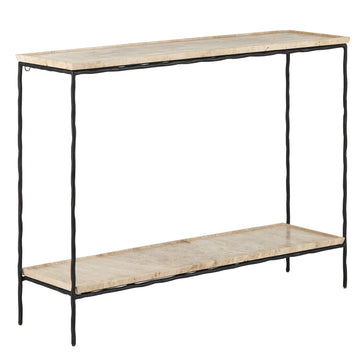 Currey and Company Console Table from the Boyles Collection collection in Natural/Black finish