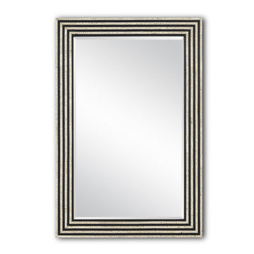 Currey and Company Mirror from the Taurus collection in White Speckle/Black/Mirror finish