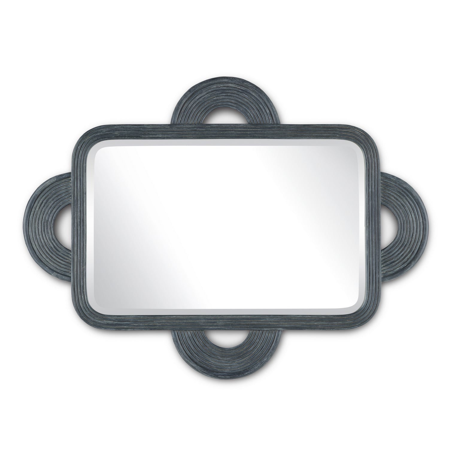 Currey and Company Mirror from the Santos Collection collection in Vintage Navy/Mirror finish