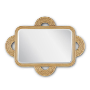 Currey and Company Mirror from the Santos Collection collection in Sea Sand/Mirror finish