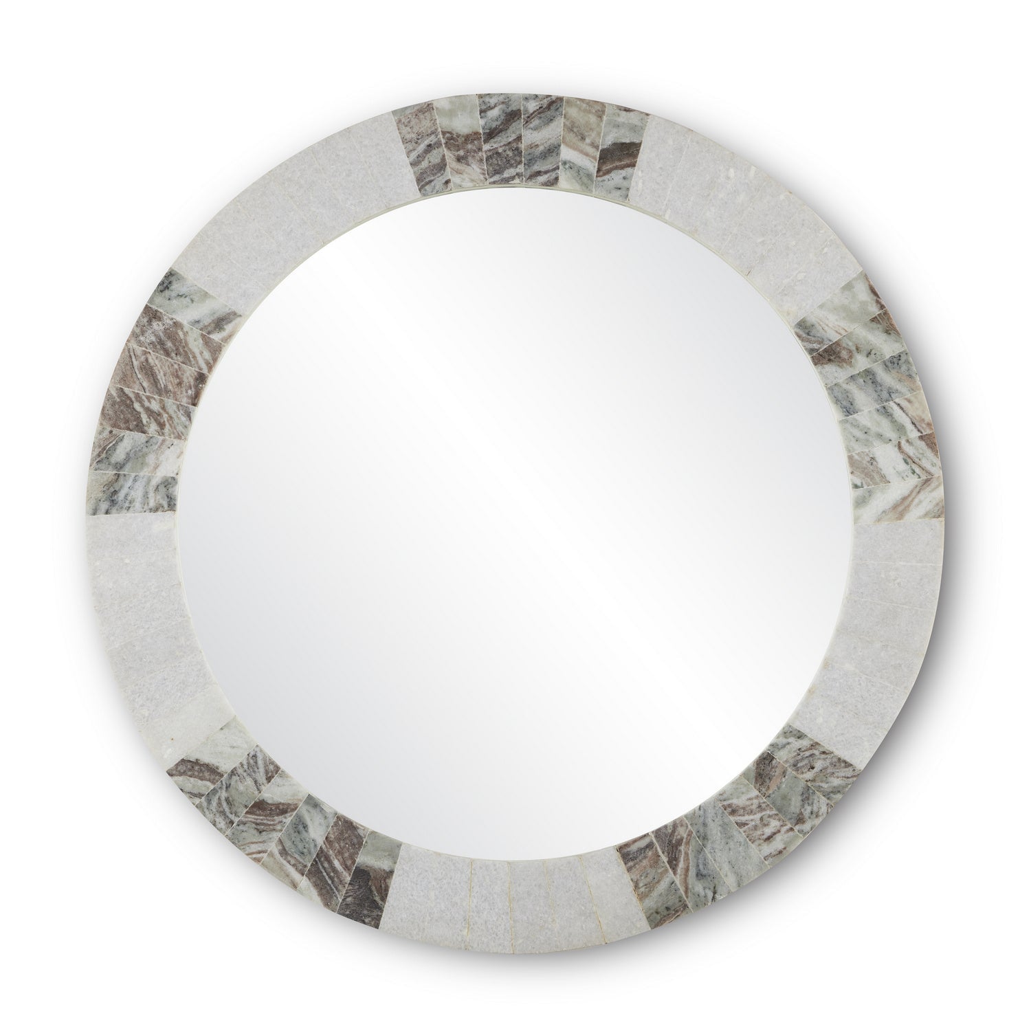 Currey and Company Mirror from the Elena collection in White/Brown/Mirror finish
