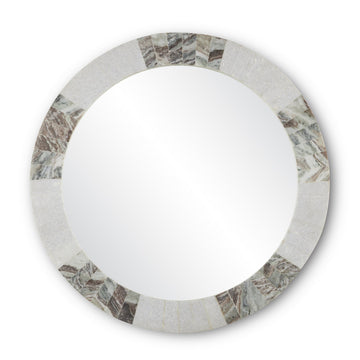 Currey and Company Mirror from the Elena collection in White/Brown/Mirror finish