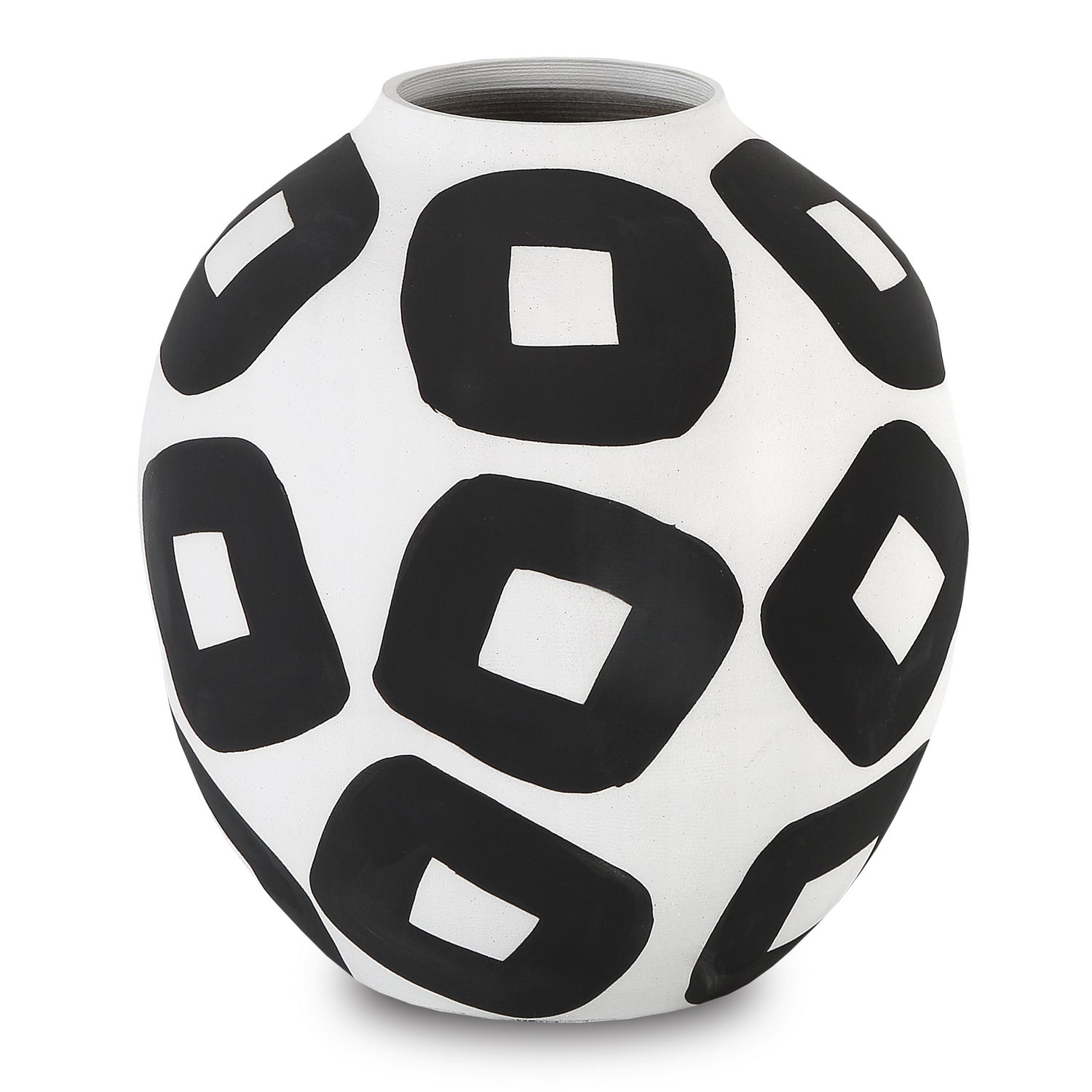 Currey and Company Vase from the Pagliacci collection in White/Black finish
