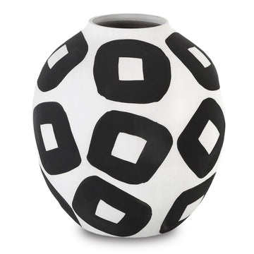 Currey and Company Vase from the Pagliacci collection in White/Black finish