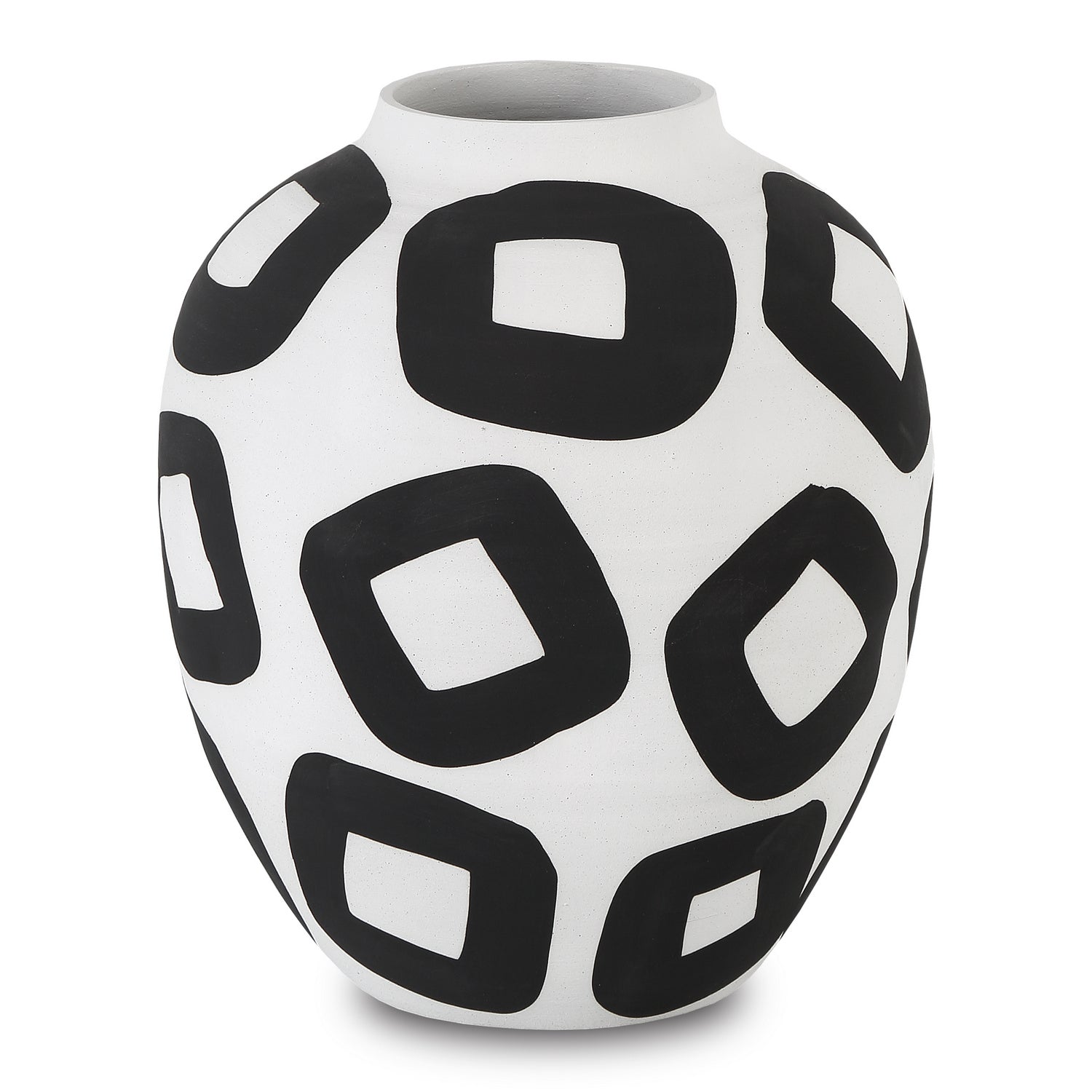 Currey and Company Vase from the Pagliacci collection in White/Black finish