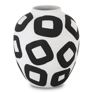 Currey and Company Vase from the Pagliacci collection in White/Black finish