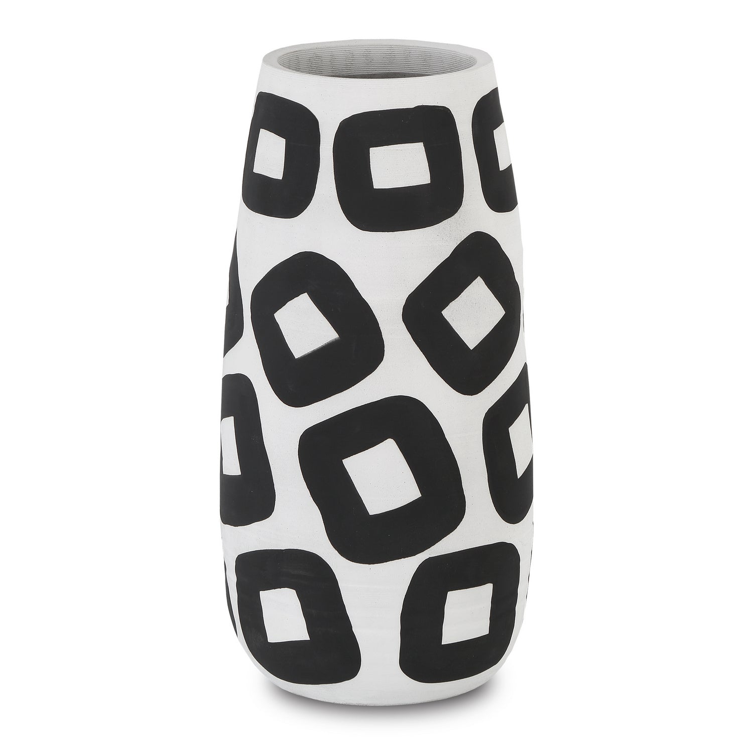 Currey and Company Vase from the Pagliacci collection in White/Black finish