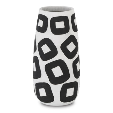 Currey and Company Vase from the Pagliacci collection in White/Black finish