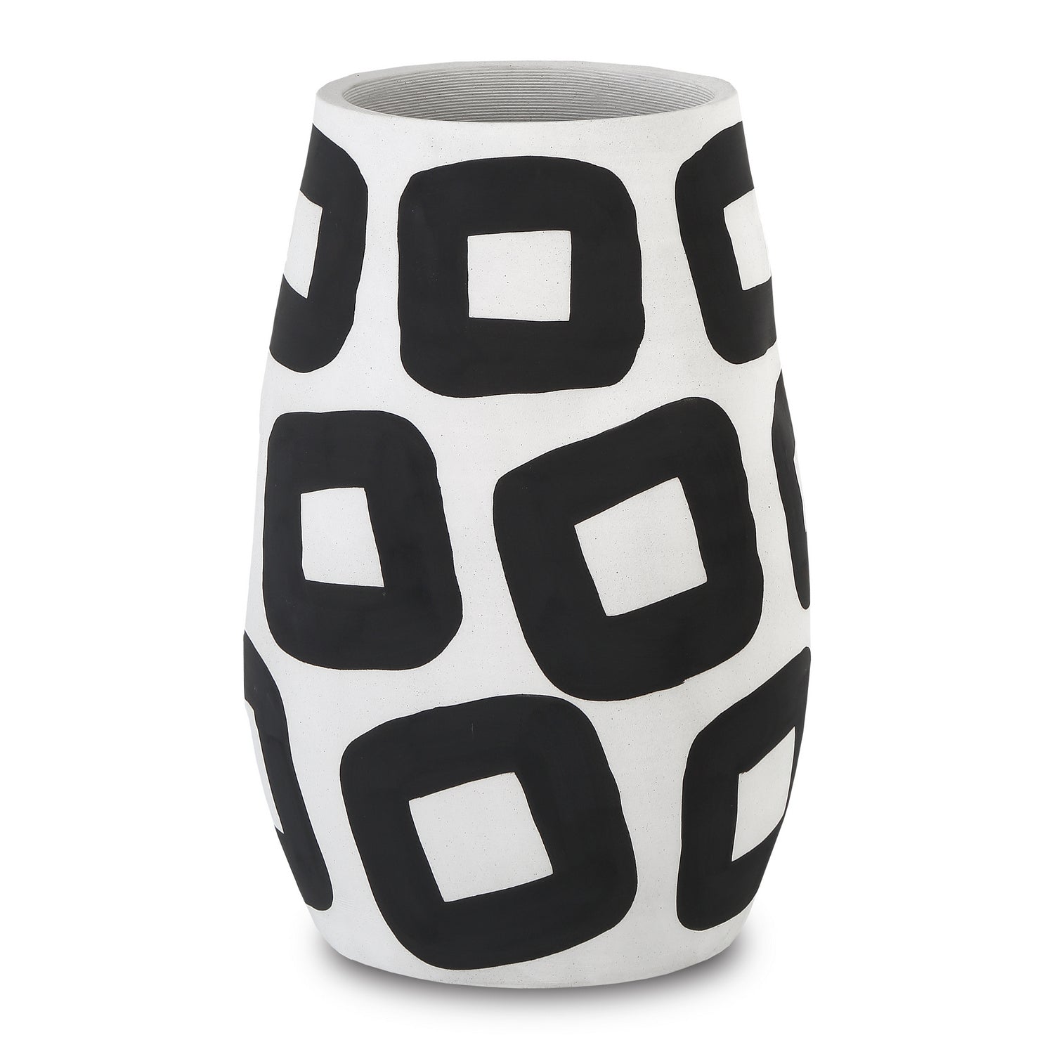 Currey and Company Vase from the Pagliacci collection in White/Black finish