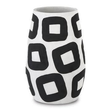 Currey and Company Vase from the Pagliacci collection in White/Black finish