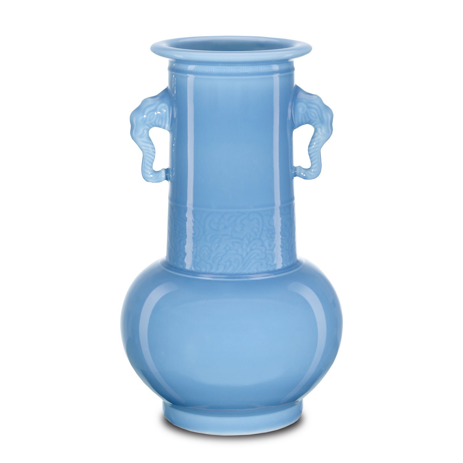 Currey and Company Vase from the Sky Blue collection in Lake Blue finish