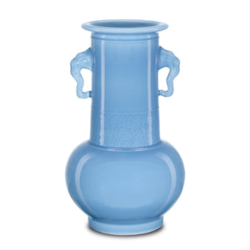 Currey and Company Vase from the Sky Blue collection in Lake Blue finish
