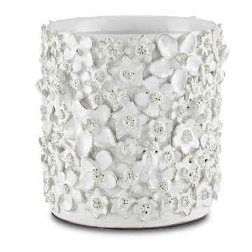 Currey and Company Cachepot from the Jessamine Collection collection in White finish