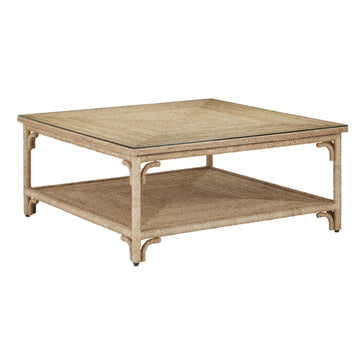 Currey and Company Cocktail Table from the Olisa Collection collection in Natural Rope finish