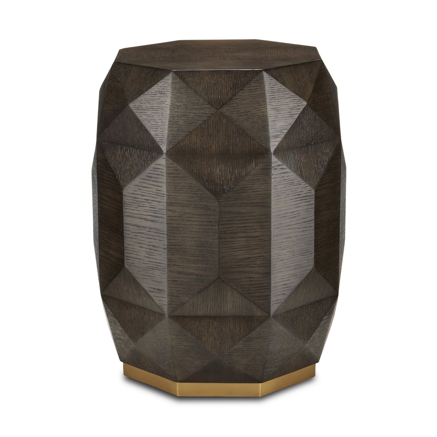 Currey and Company Accent Table from the Kendall Collection collection in Dove Gray/Polished Brass finish
