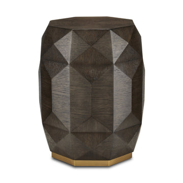 Currey and Company Accent Table from the Kendall Collection collection in Dove Gray/Polished Brass finish