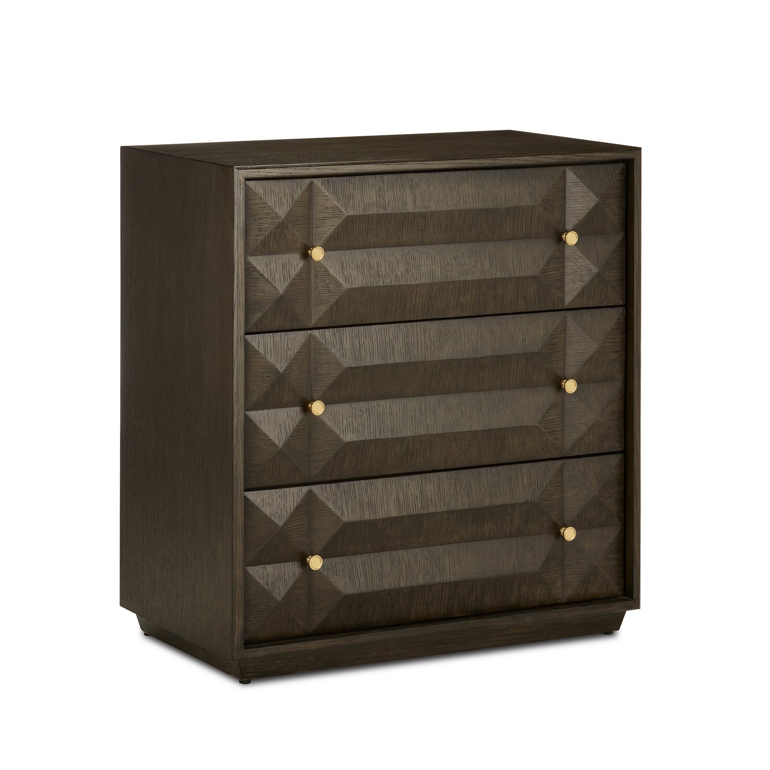 Currey and Company Chest from the Kendall Collection collection in Dove Gray/Polished Brass finish