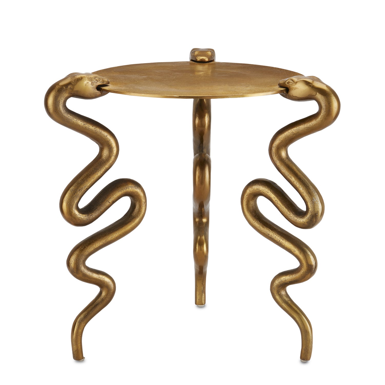 Currey and Company Accent Table in Antique Brass finish