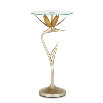Currey and Company Accent Table from the Paradiso Collection collection in Contemporary Silver Leaf/Contemporary Gold Leaf finish